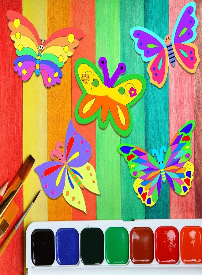 Cliths Pack of 25 Pieces Wooden Unfinished Blank Butterfly to Paint Crafts for Kids Painting, Home Decorations, Fly with a Hole. - Image 4